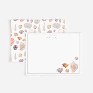 Seashells Personalized Coastal Watercolor Stationery Set