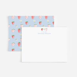 Strawberries Personalized Watercolor Stationery Set