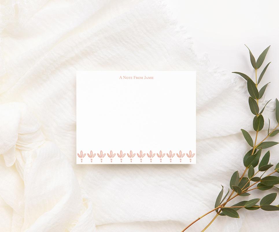 Horizontal Stripes With Flowers Personalized Stationery Set - Image 3