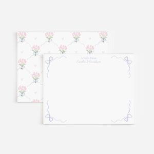 Tulips And Bows Personalized Watercolor Stationery Set