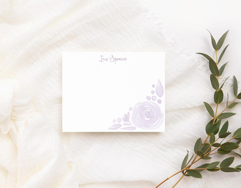 Watercolor Roses Personalized Stationery Set - Image 4