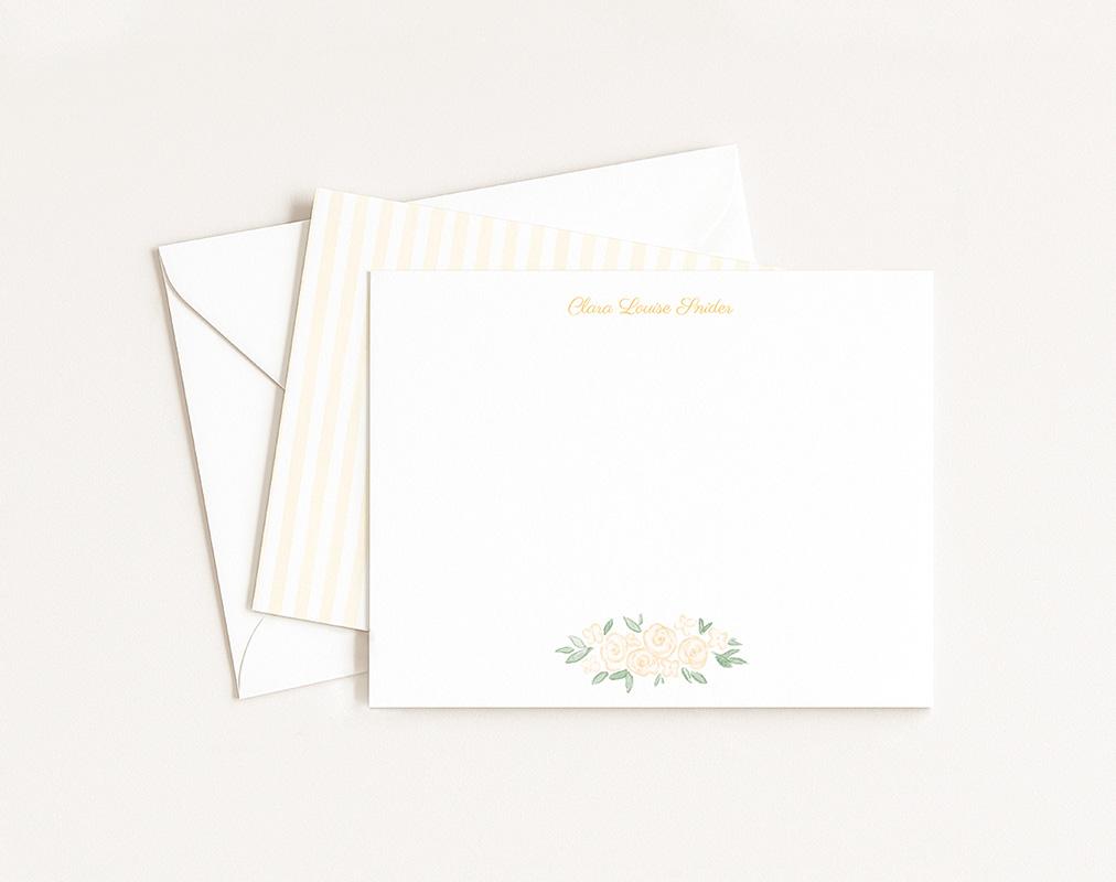 Striped Personalized Bridal Stationery Set With Tiny Flowers - Image 3