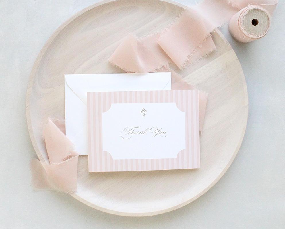 Simple Elegant Striped Thank You Cards Box Of 10 - Image 3