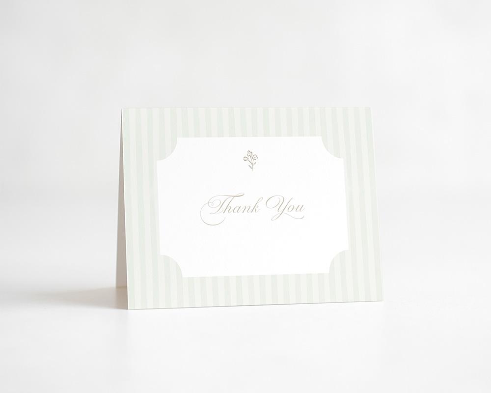 Simple Elegant Striped Thank You Cards Box Of 10 - Image 2
