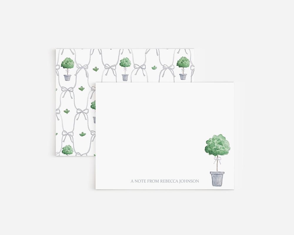 Topiaries And Bows Personalized Stationery Set