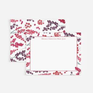 Winter Berries Watercolor Personalized Stationery Set