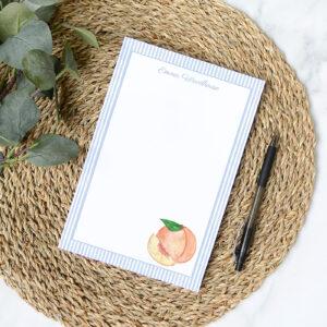 Peaches And Stripes Personalized Notepad