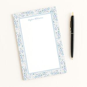 Blue Floral Border Notepad