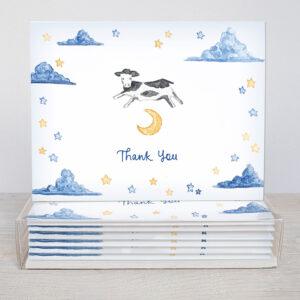 Cow Jumping Over The Moon Thank You Cards Box Of 10