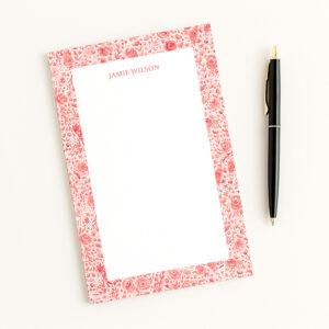 Tiny Watercolor Floral Border Personalized Notepad