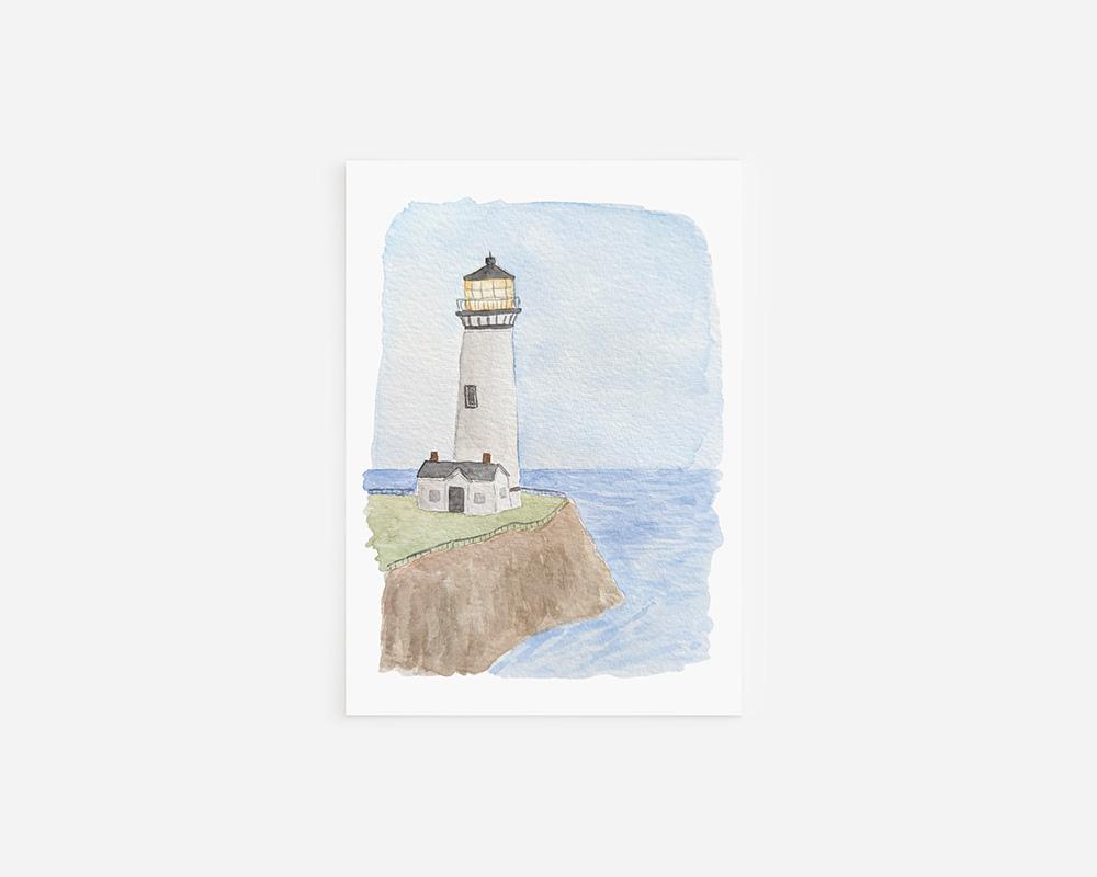 Tiny Lighthouse Watercolor Art Print - Image 2