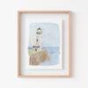 Tiny Lighthouse Watercolor Art Print