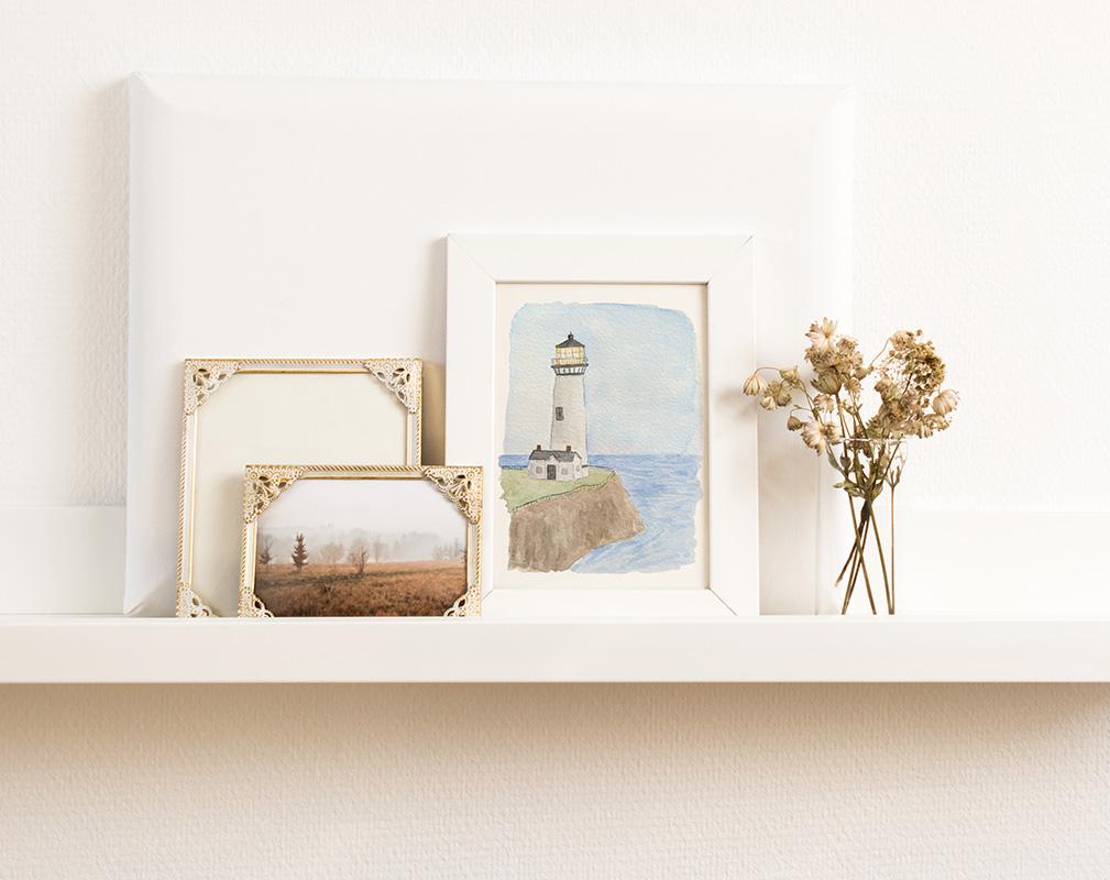 Tiny Lighthouse Watercolor Art Print - Image 3