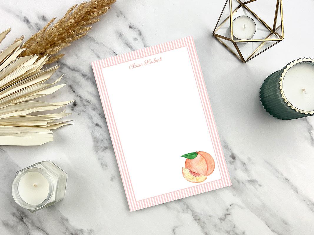 Peaches And Stripes Personalized Notepad - Image 4
