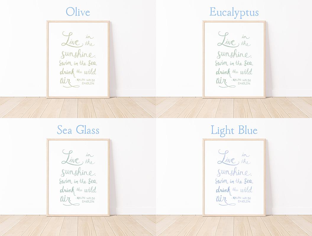 Ralph Waldo Emerson Sunshine Quote Watercolor Art Print - Image 3