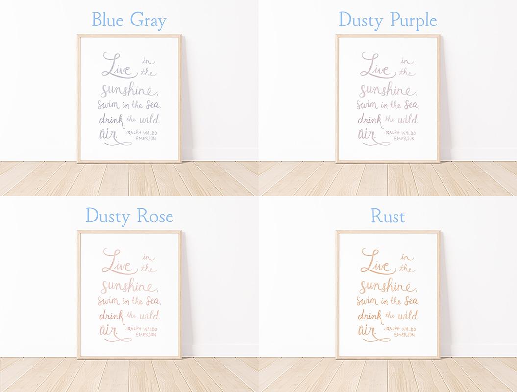 Ralph Waldo Emerson Sunshine Quote Watercolor Art Print - Image 4