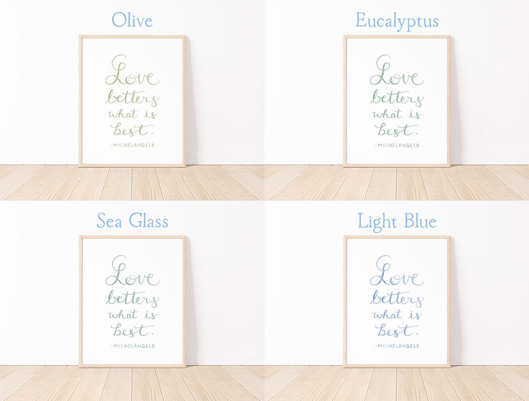 Michelangelo Love Quote Watercolor Art Print - Image 3