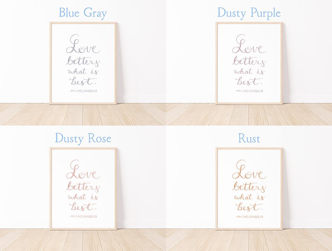 Michelangelo Love Quote Watercolor Art Print - Image 4