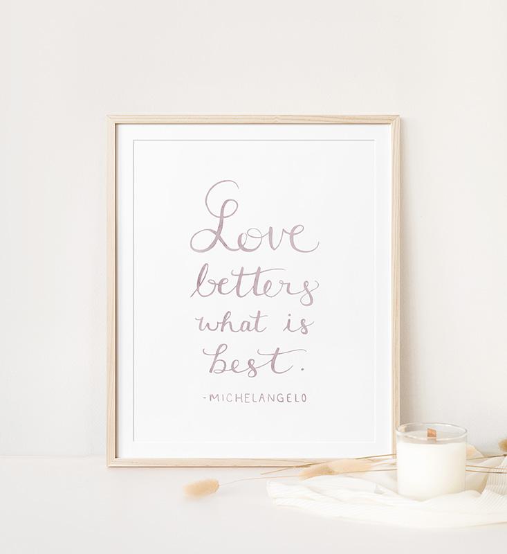 Michelangelo Love Quote Watercolor Art Print - Image 2