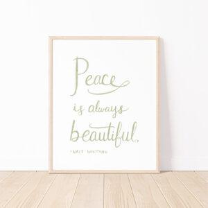 Walt Whitman Peace Quote Watercolor Art Print