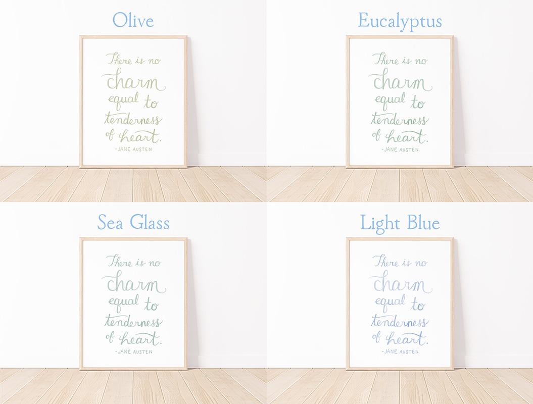 Jane Austen Charm Quote Watercolor Art Print - Image 3