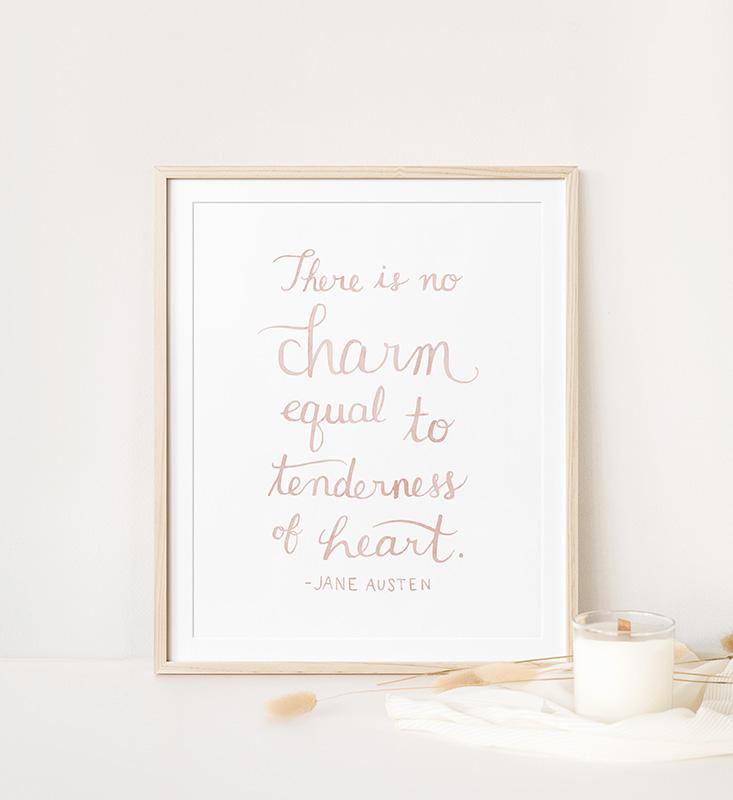 Jane Austen Charm Quote Watercolor Art Print - Image 2