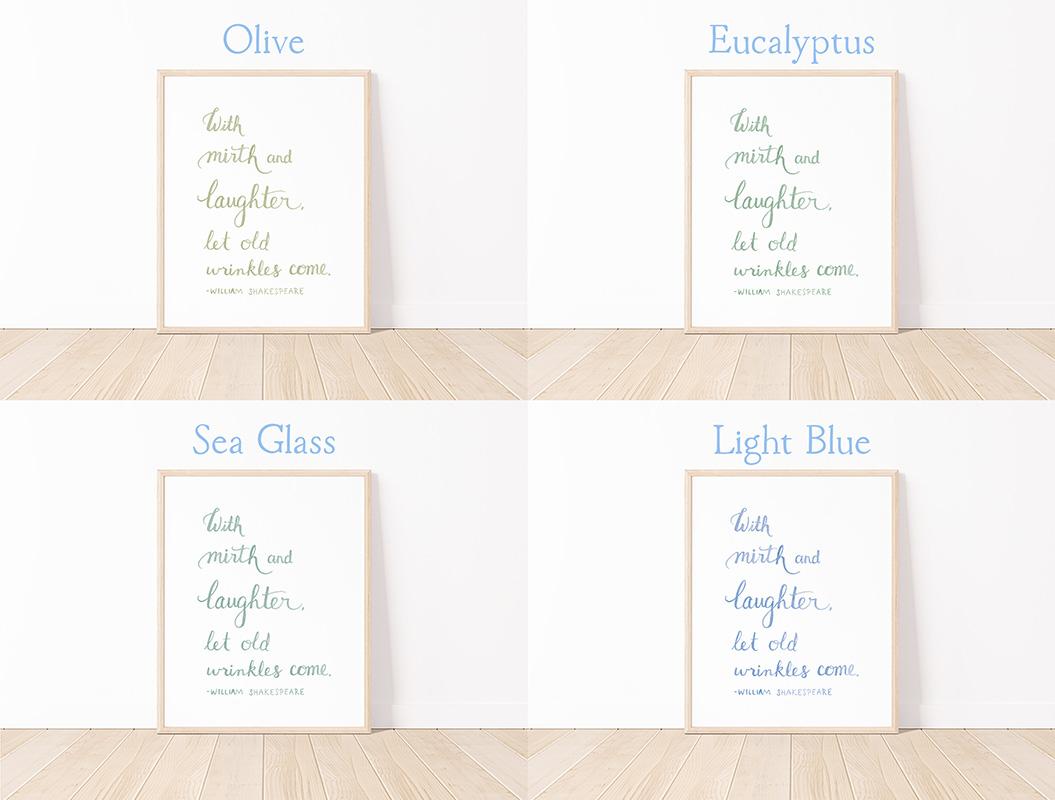 William Shakespeare Mirth And Laughter Quote Watercolor Art Print - Image 3