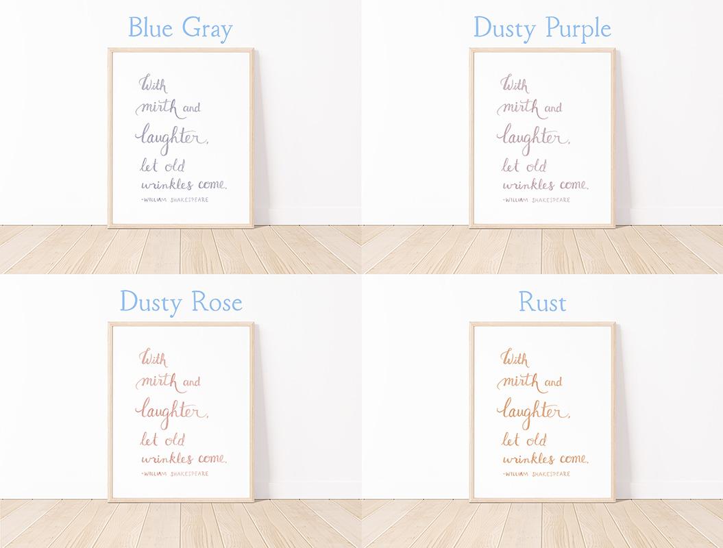 William Shakespeare Mirth And Laughter Quote Watercolor Art Print - Image 4