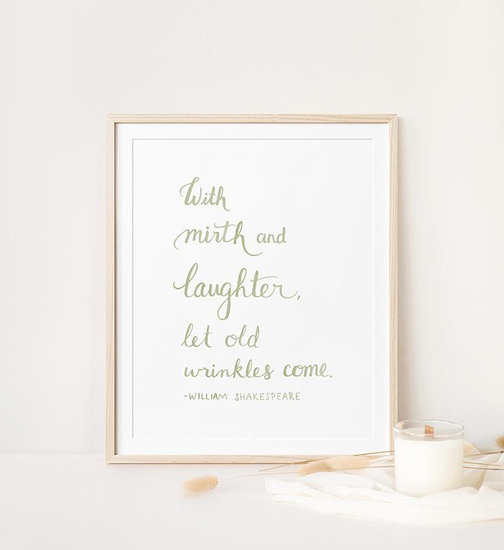 William Shakespeare Mirth And Laughter Quote Watercolor Art Print - Image 2