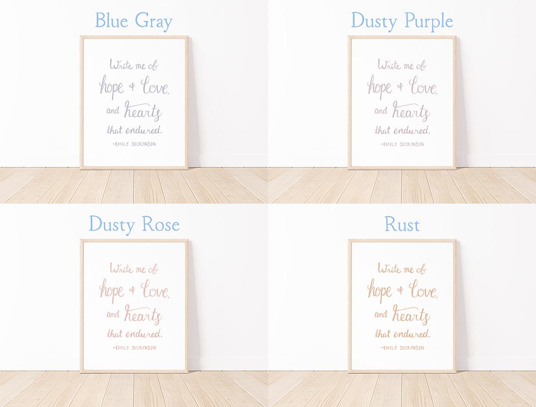 Emily Dickinson Hope And Love Quote Watercolor Art Print - Image 4
