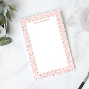 Watercolor Scallop Border Personalized Notepad