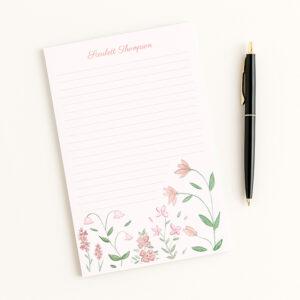 Tiny Pink Flowers Personalized Notepad