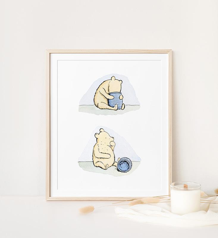 Winnie-The-Pooh Honey Pots Watercolor Nursery Art Print - Image 2