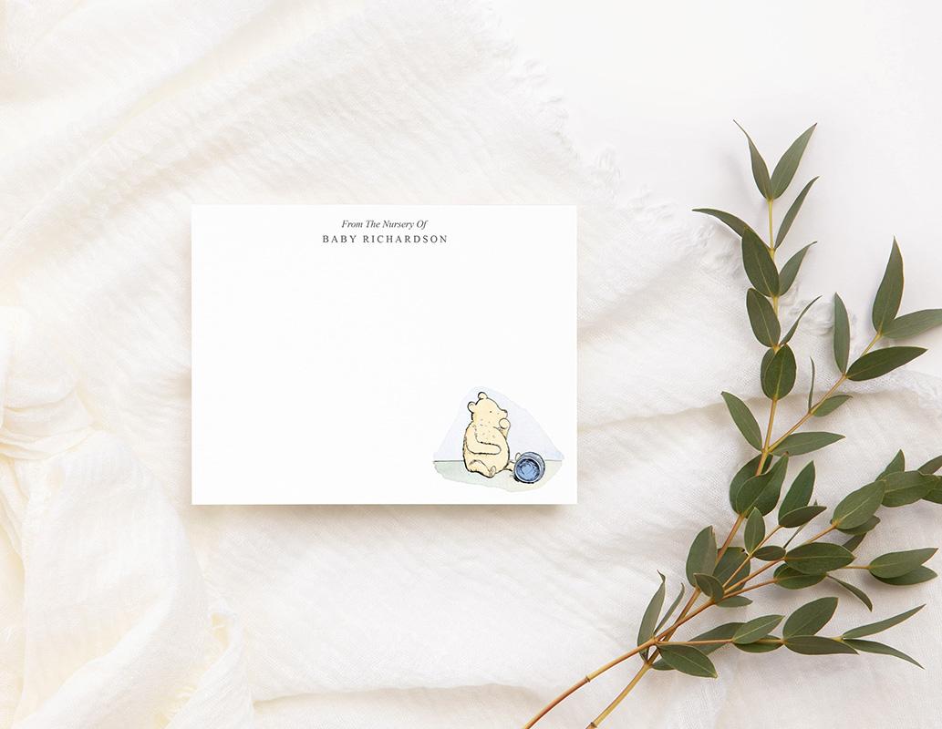 Winnie-The-Pooh Personalized Watercolor Nursery Stationery - Image 3