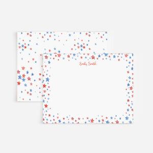 Red White And Blue Stars Personalized Stationery Set