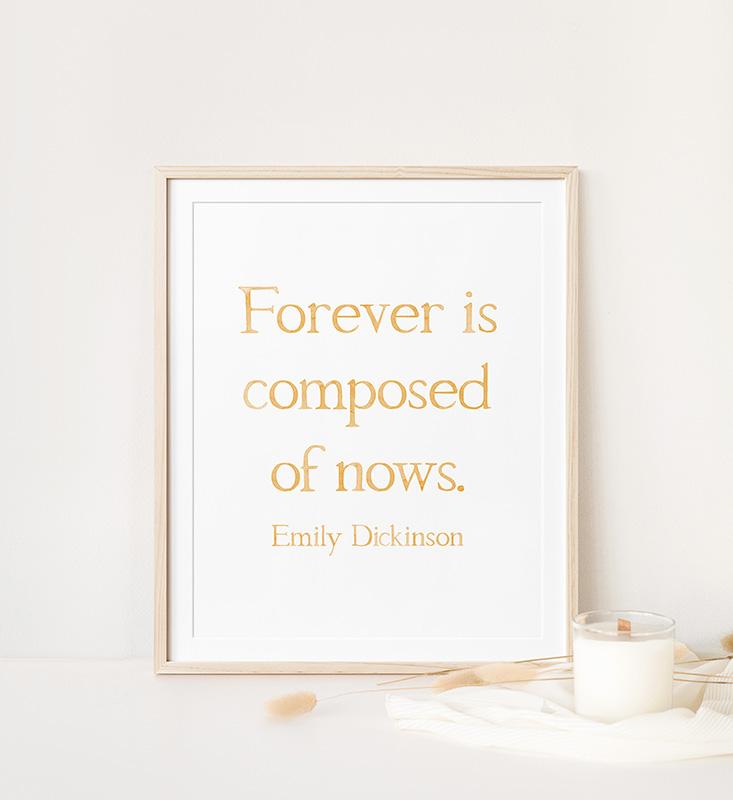 Emily Dickinson Forever Is Composed Of Nows Quote Watercolor Art Print - Image 2