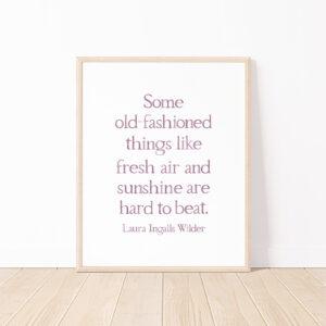 Laura Ingalls Wilder Fresh Air And Sunshine Quote Watercolor Art Print