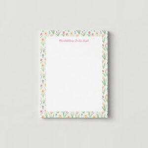 Spring Flowers Personalized Notepad
