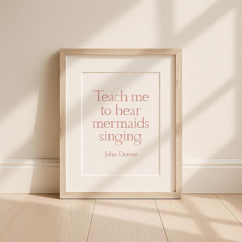 John Donne Mermaids Singing Quote Watercolor Art Print - Image 2