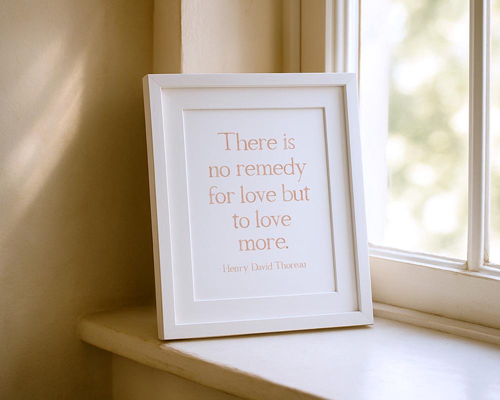 Henry David Thoreau There Is No Remedy For Love Quote Watercolor Art Print - Image 2