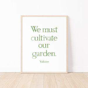 Voltaire Garden Quote Watercolor Art Print