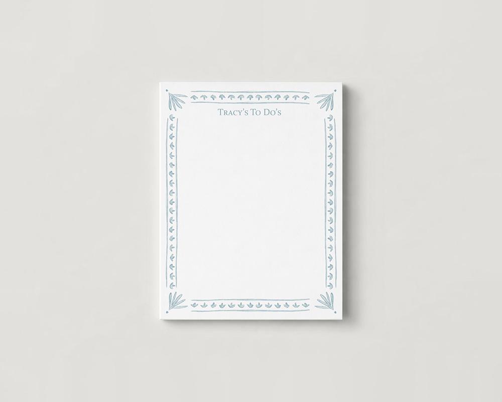 Boho Flower Border Personalized Notepad