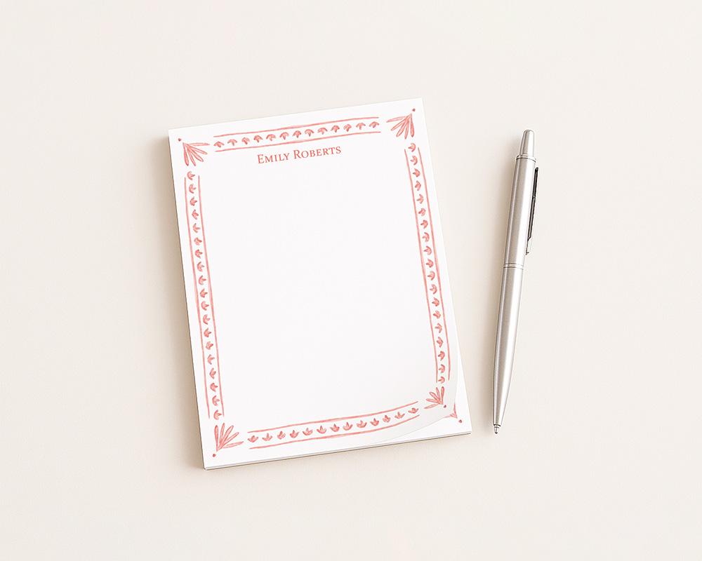 Boho Flower Border Personalized Notepad - Image 2