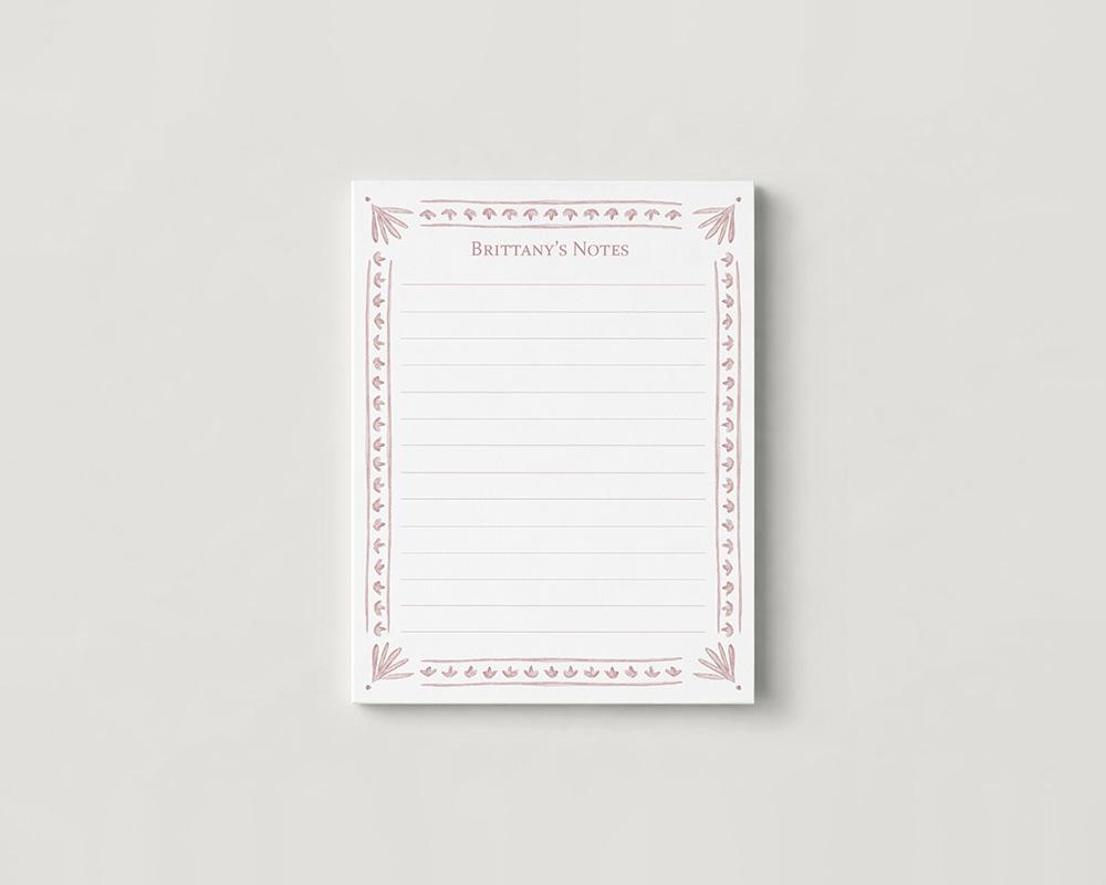 Boho Flower Border Personalized Notepad - Image 3