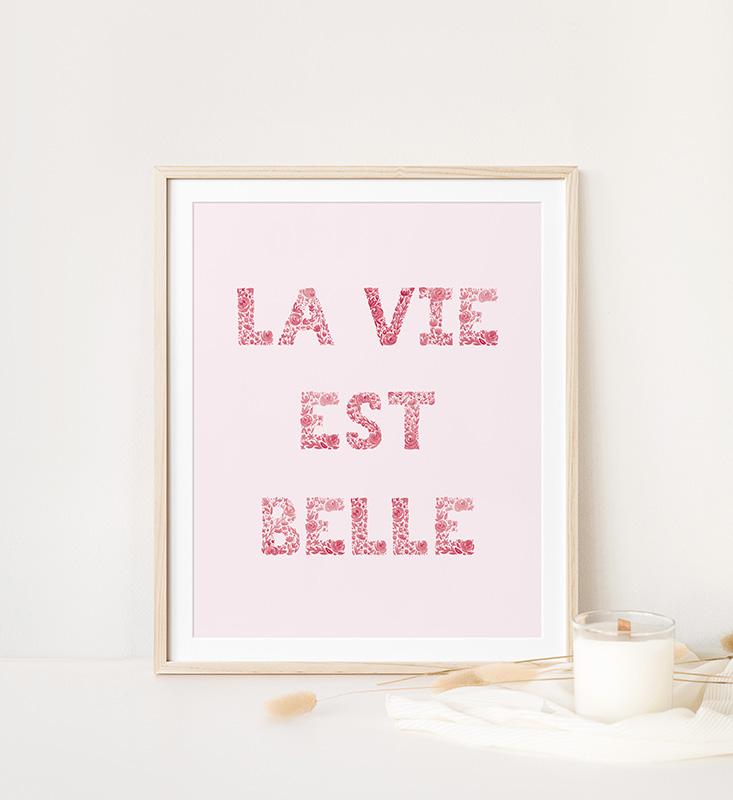 La Vie Est Belle Floral Watercolor Art Print - Image 2