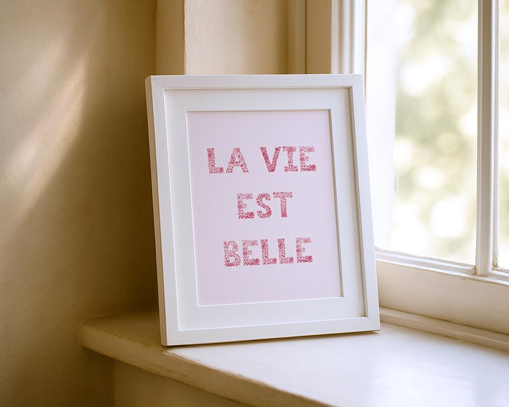 La Vie Est Belle Floral Watercolor Art Print - Image 3