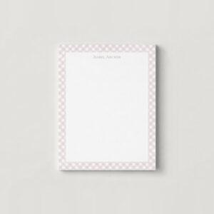 Tiny Gingham Border Personalized Notepad
