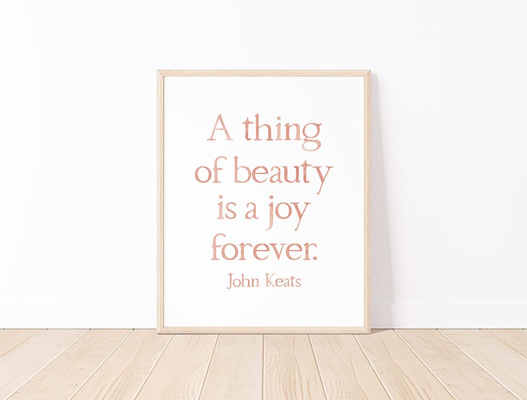 John Keats Beauty Is A Joy Quote Watercolor Art Print