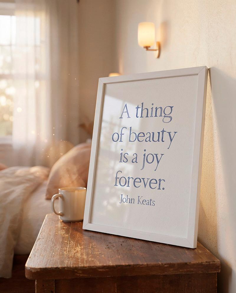 John Keats Beauty Is A Joy Quote Watercolor Art Print - Image 2