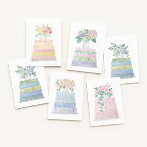Books And Flowers Watercolor Greeting Cards Variety Pack Of 10